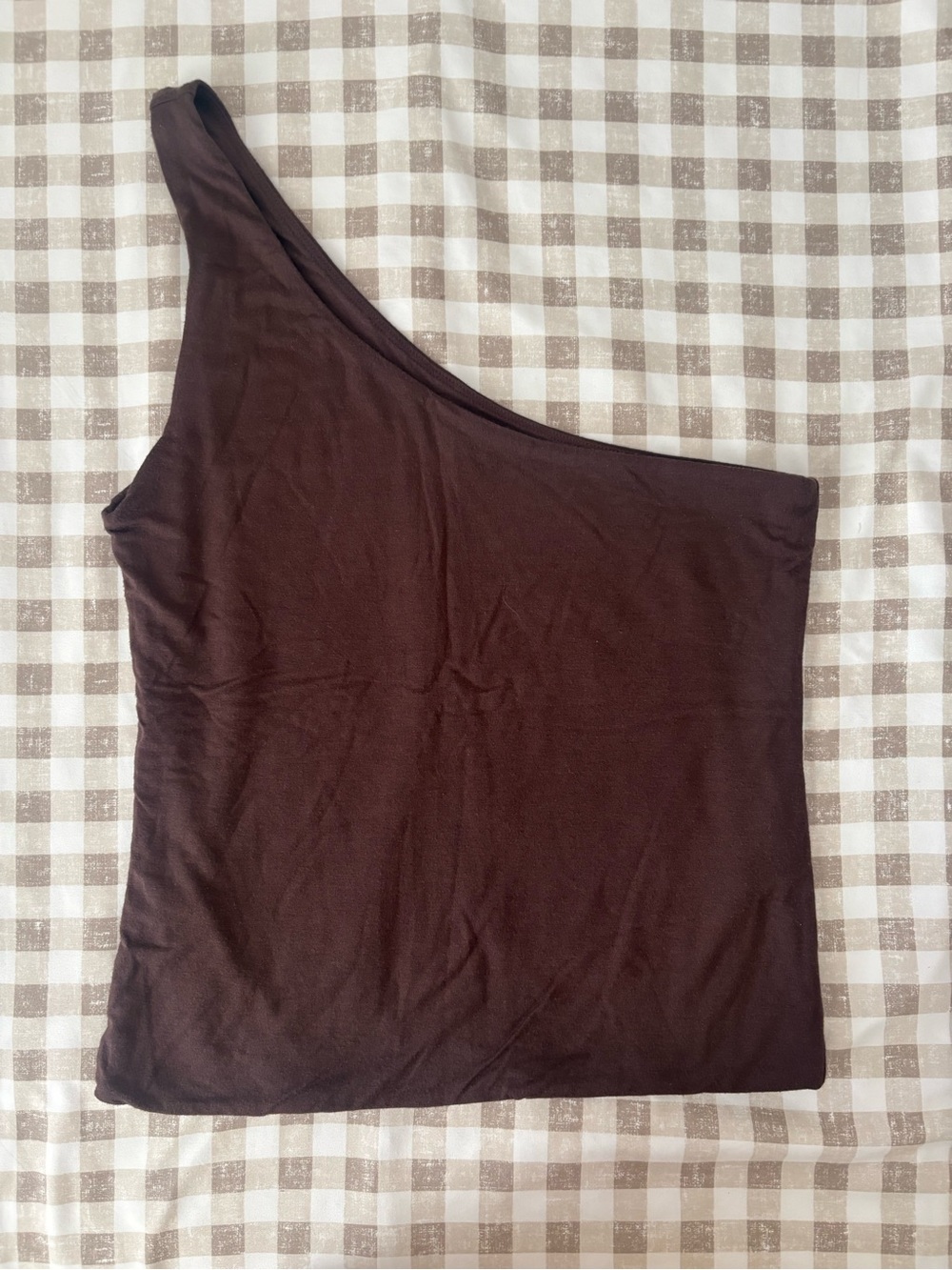 J. Crew Chocolate Brown One-Shoulder Tank